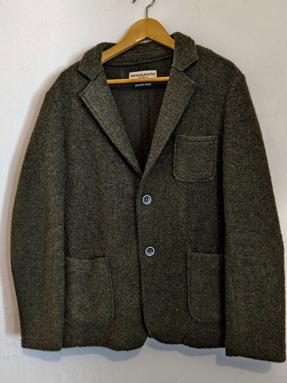 MONSANTO ROMA Men's Wool Blend Jacket,Size L, Made in Italy